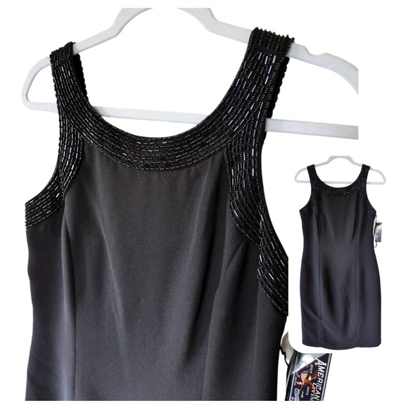 American Living Dresses & Skirts - American Living LBD Metropolitan Sheath Dress Size 4 Black Beaded Cocktail